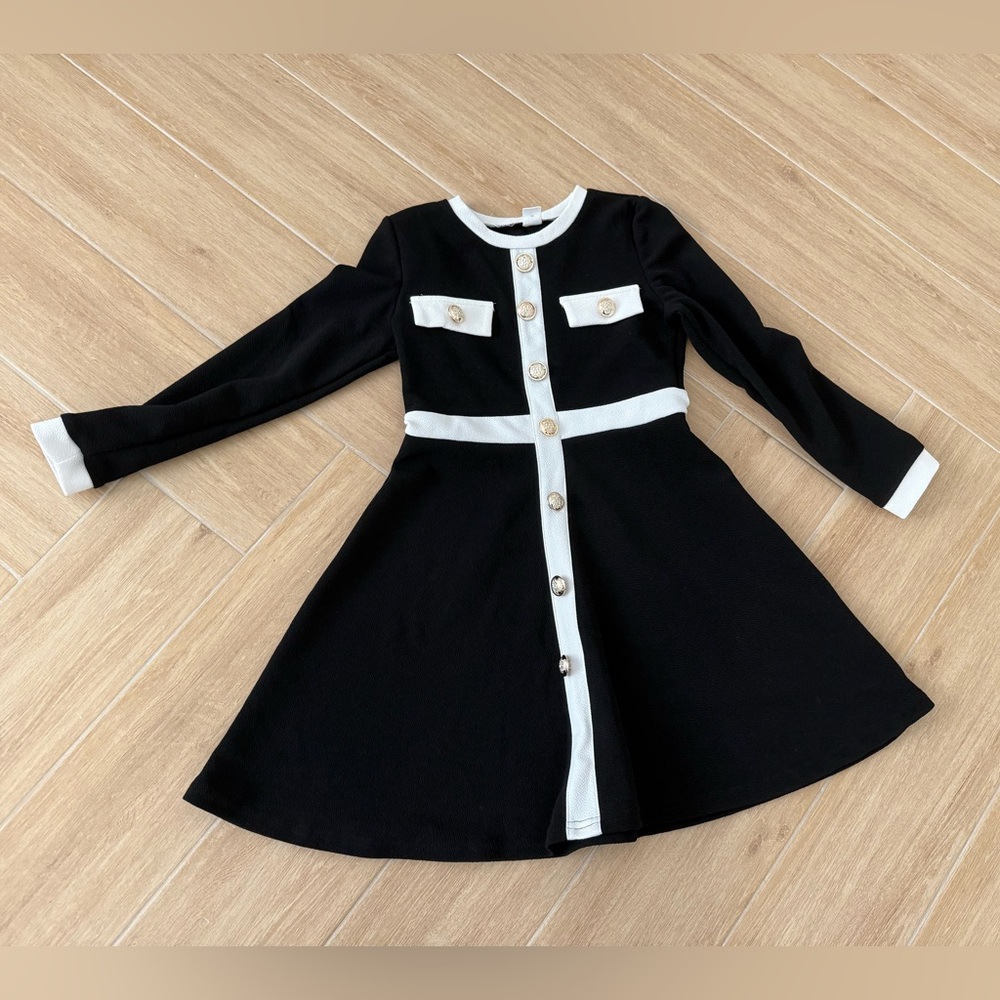 SHEIN Black and White Formal Kids Dress